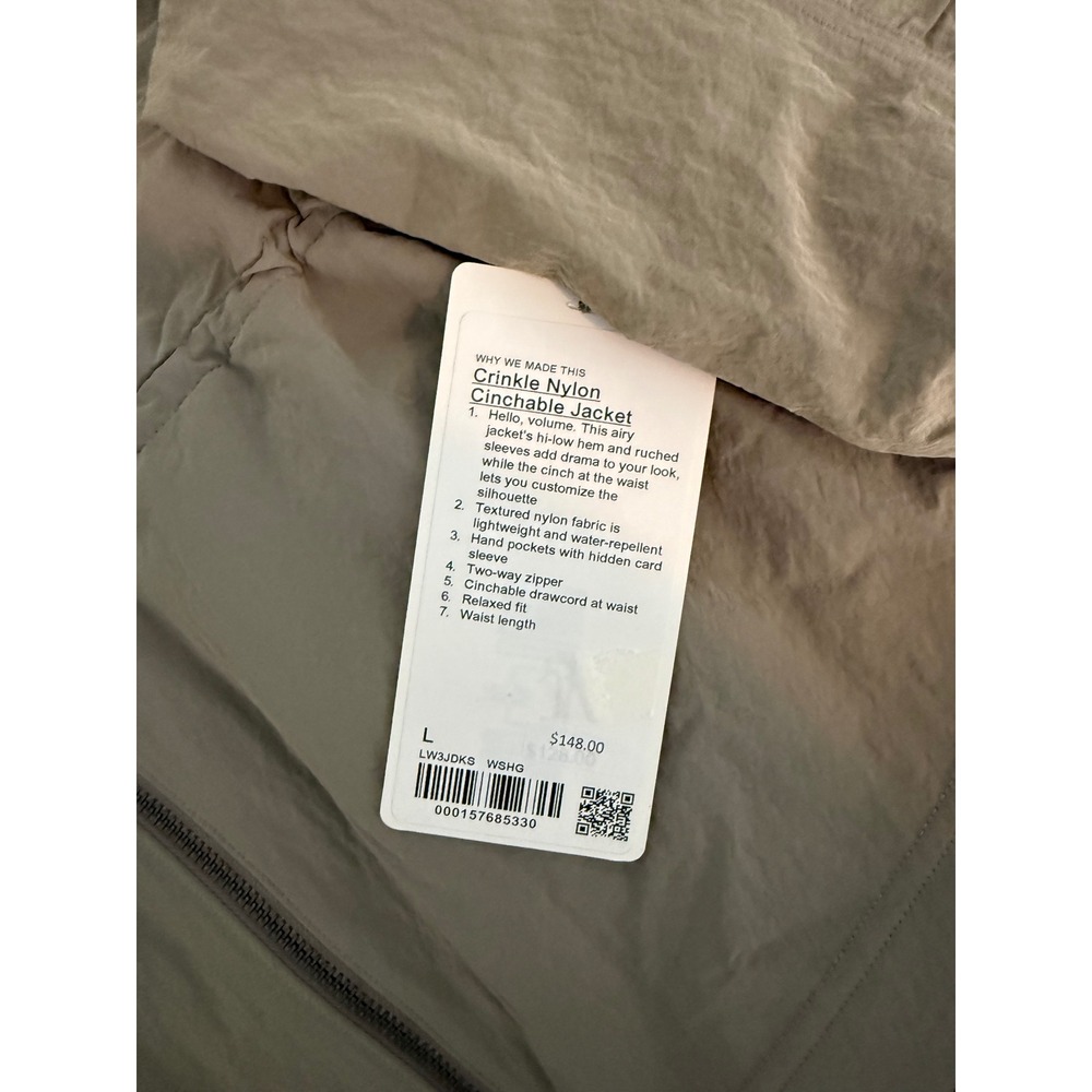 NWT Lululemon Lightweight Relaxed Fit Jacket High Neck Elastic Waist WarmAshGray - Picture 5 of 13